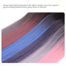 Load image into Gallery viewer, Hanging Ear Dye Wig Piece Female Fashion Spicy Girl Simulation Color Gradient Hair Extension Piece One Piece Natural Seamless Fake Braid
