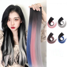 Load image into Gallery viewer, Hanging Ear Dye Wig Piece Female Fashion Spicy Girl Simulation Color Gradient Hair Extension Piece One Piece Natural Seamless Fake Braid