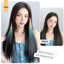 Load image into Gallery viewer, Hanging Ear Dye Wig Piece Female Fashion Spicy Girl Simulation Color Gradient Hair Extension Piece One Piece Natural Seamless Fake Braid