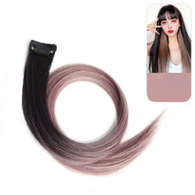 Load image into Gallery viewer, Hanging Ear Dye Wig Piece Female Fashion Spicy Girl Simulation Color Gradient Hair Extension Piece One Piece Natural Seamless Fake Braid