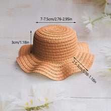 Load image into Gallery viewer, Wavy Edge Cute Straw Hat BJD Straw Hat Pet Hat Cotton Baby Hat Mini Hat Doll Hat Toy Hat Small Hat