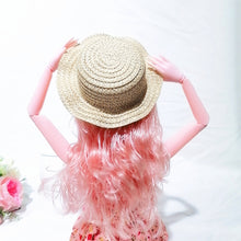 Load image into Gallery viewer, Wavy Edge Cute Straw Hat BJD Straw Hat Pet Hat Cotton Baby Hat Mini Hat Doll Hat Toy Hat Small Hat