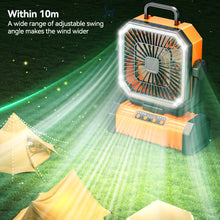 Load image into Gallery viewer, 5400/9000mAh USB Rechargeable Camping Fan Portable Air Circulators Wireless Fans Tent Fan with Hook