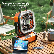 Load image into Gallery viewer, 5400/9000mAh USB Rechargeable Camping Fan Portable Air Circulators Wireless Fans Tent Fan with Hook