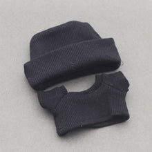 Load image into Gallery viewer, Miniature Knit Flap Hat and T-Shirt Set for 17cm Labubu Dolls Cute DIY Doll Clothes Fashion Accessories Lovely Outfit Gifts for Girls Friends