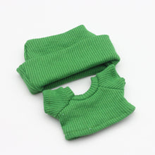 Load image into Gallery viewer, Miniature Knit Flap Hat and T-Shirt Set for 17cm Labubu Dolls Cute DIY Doll Clothes Fashion Accessories Lovely Outfit Gifts for Girls Friends