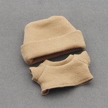 Load image into Gallery viewer, Miniature Knit Flap Hat and T-Shirt Set for 17cm Labubu Dolls Cute DIY Doll Clothes Fashion Accessories Lovely Outfit Gifts for Girls Friends