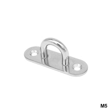 Load image into Gallery viewer, 1Pc 304 Steel Stainless D Shape Boat Ceiling Hanger Ring Heavy Duty Oblong Eye Plate Pad Wall Mount U Hook Garage Hammock