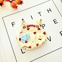 Load image into Gallery viewer, Miniature Cherry-Adorned Denim Overalls Set for 17cm Labubu Dolls Cute DIY Doll Clothes Fashion Accessories Lovely Outfit Gifts for Girls Friends