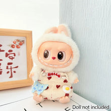 Load image into Gallery viewer, Miniature Cherry-Adorned Denim Overalls Set for 17cm Labubu Dolls Cute DIY Doll Clothes Fashion Accessories Lovely Outfit Gifts for Girls Friends