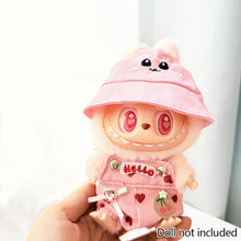 Load image into Gallery viewer, Miniature Cherry-Adorned Denim Overalls Set for 17cm Labubu Dolls Cute DIY Doll Clothes Fashion Accessories Lovely Outfit Gifts for Girls Friends