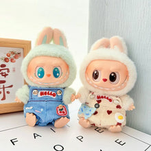 Load image into Gallery viewer, Miniature Cherry-Adorned Denim Overalls Set for 17cm Labubu Dolls Cute DIY Doll Clothes Fashion Accessories Lovely Outfit Gifts for Girls Friends