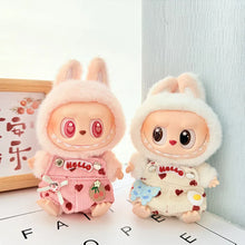 Load image into Gallery viewer, Miniature Cherry-Adorned Denim Overalls Set for 17cm Labubu Dolls Cute DIY Doll Clothes Fashion Accessories Lovely Outfit Gifts for Girls Friends