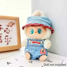 Load image into Gallery viewer, Miniature Cherry-Adorned Denim Overalls Set for 17cm Labubu Dolls Cute DIY Doll Clothes Fashion Accessories Lovely Outfit Gifts for Girls Friends