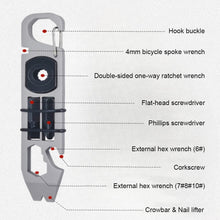 Load image into Gallery viewer, Multifunctional Tools Outdoor Survival Cycling Wrench Screwdriver Bottle Opener Crowbar EDC Combination Card