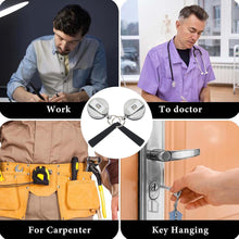 Load image into Gallery viewer, 1PC Stainless Steel Easy To Pull Button Key Chain With Silicone Pen Sleeve Retractable Anti-Loss Anti-Theft Wire Rope Buckle
