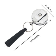 Load image into Gallery viewer, 1PC Stainless Steel Easy To Pull Button Key Chain With Silicone Pen Sleeve Retractable Anti-Loss Anti-Theft Wire Rope Buckle