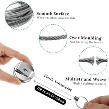 Load image into Gallery viewer, 1PC Stainless Steel Easy To Pull Button Key Chain With Silicone Pen Sleeve Retractable Anti-Loss Anti-Theft Wire Rope Buckle