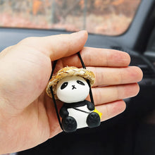 Load image into Gallery viewer, Cute Anime Swing Panda Car Rearview Mirror Pendant Super Cool Revolver Car Decor Pendant Auto Interior Ornament Decoration