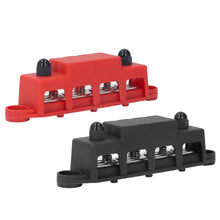 Load image into Gallery viewer, DC 12V-48V 250A RV Yacht Boat Bus Bar Terminal Battery Power Distribution Block With Cover M8 Screw 4 for Automobile RV Truck