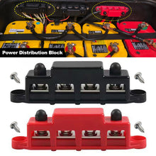 Load image into Gallery viewer, DC 12V-48V 250A RV Yacht Boat Bus Bar Terminal Battery Power Distribution Block With Cover M8 Screw 4 for Automobile RV Truck