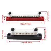 Load image into Gallery viewer, 12V Boat Camper RV Bus Bar Terminal Block 1/4 Inch Stud 150A Electrical Power Distribution Block Bus Bar M6 Screw for Truck Caravan