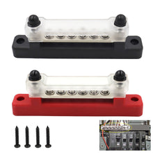 Load image into Gallery viewer, 12V Boat Camper RV Bus Bar Terminal Block 1/4 Inch Stud 150A Electrical Power Distribution Block Bus Bar M6 Screw for Truck Caravan