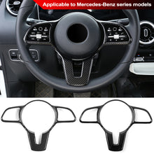 Load image into Gallery viewer, Car Steering Wheel Button Frame Trim Cover Carbon Fiber Bright Black for Mercedes Benz A B C E GLC GLA CLA GLS GLE EQC GLB