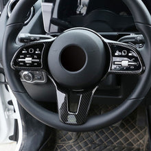 Load image into Gallery viewer, Car Steering Wheel Button Frame Trim Cover Carbon Fiber Bright Black for Mercedes Benz A B C E GLC GLA CLA GLS GLE EQC GLB