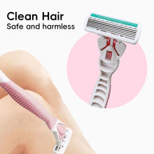 Load image into Gallery viewer, Soap Head 1 Handle+4 Blades Men Women Manual Safety Razor 6-Layer Stainless Steel Hair Removal Shaving Replaceable Shaver Head