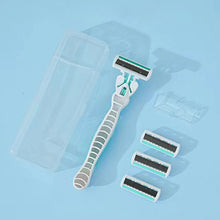 Load image into Gallery viewer, Soap Head 1 Handle+4 Blades Men Women Manual Safety Razor 6-Layer Stainless Steel Hair Removal Shaving Replaceable Shaver Head