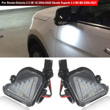 Load image into Gallery viewer, 2Pcs LED Car Front Under Side Mirror Light Puddle Lamps For Skoda Octavia 3 2 5E 1Z 2004-2020 Skoda Superb 3 2 B6 B8 2008-2021