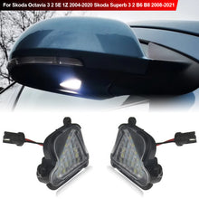 Load image into Gallery viewer, 2Pcs LED Car Front Under Side Mirror Light Puddle Lamps For Skoda Octavia 3 2 5E 1Z 2004-2020 Skoda Superb 3 2 B6 B8 2008-2021