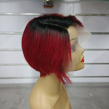 Load image into Gallery viewer, Highlight 13x4 Body Wave Glueless Closure Human Hair Frontal Wigs Ombre Brown Mix Blonde Water Wave C Part Short Bob Wig