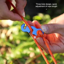 Load image into Gallery viewer, Outdoor Camping Tent Wind Rope Accessories Three Eye Adjustable Buckle Canopy Rope Pull Buckle