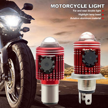 Load image into Gallery viewer, BA20D H4 Motorcycle LED Projector Headlight Scooter Motorbike Bulb Dual Color DRL Hi/Lo Beam Light with Fan