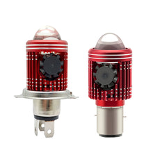 Load image into Gallery viewer, BA20D H4 Motorcycle LED Projector Headlight Scooter Motorbike Bulb Dual Color DRL Hi/Lo Beam Light with Fan