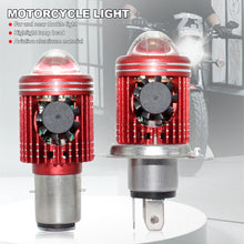 Load image into Gallery viewer, BA20D H4 Motorcycle LED Projector Headlight Scooter Motorbike Bulb Dual Color DRL Hi/Lo Beam Light with Fan