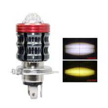 Load image into Gallery viewer, H4 Motorcycle LED Projector Headlight Scooter Motorbike Bulb Dual Color DRL Hi/Lo Beam Light