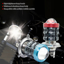 Load image into Gallery viewer, H4 Motorcycle LED Projector Headlight Scooter Motorbike Bulb Dual Color DRL Hi/Lo Beam Light