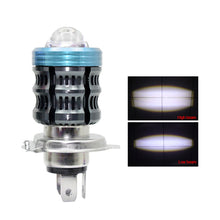 Load image into Gallery viewer, H4 Motorcycle LED Projector Headlight Scooter Motorbike Bulb Dual Color DRL Hi/Lo Beam Light