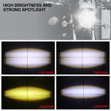 Load image into Gallery viewer, H4 Motorcycle LED Projector Headlight Scooter Motorbike Bulb Dual Color DRL Hi/Lo Beam Light