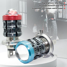 Load image into Gallery viewer, H4 Motorcycle LED Projector Headlight Scooter Motorbike Bulb Dual Color DRL Hi/Lo Beam Light