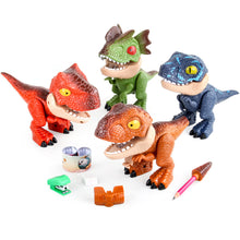 Load image into Gallery viewer, 5 in 1 Dinosaur Stationery Set Eraser Ruler Pencil Sharpener Binding Machine for Students School Supplies Stationery Set Gift