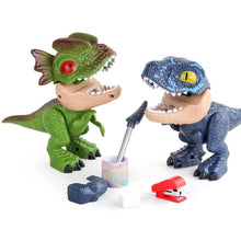 Load image into Gallery viewer, 5 in 1 Dinosaur Stationery Set Eraser Ruler Pencil Sharpener Binding Machine for Students School Supplies Stationery Set Gift