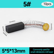 Load image into Gallery viewer, 10pcs Motor Carbon Brush Set Replacement Parts Carbon Brush Electric Hammer Cutting Polishing Machine Power Tool Electric Tools