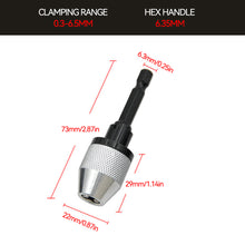 Load image into Gallery viewer, Quick Change Keyless Drill Bit Chuck Hex Shank Adapter Converter Tool Electric Micro Motor Clamp Chuck Grinder Drill Chuck