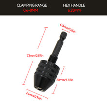 Load image into Gallery viewer, Quick Change Keyless Drill Bit Chuck Hex Shank Adapter Converter Tool Electric Micro Motor Clamp Chuck Grinder Drill Chuck