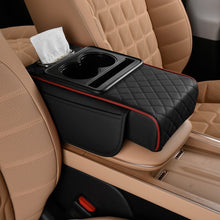 Load image into Gallery viewer, 7.5cm Car Armrest Box Thicken Height Pad Arm Rest Cushion with Pocket Tissue Cup Holder Memory Cotton Elbow Support Height Pad