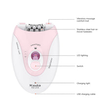 Load image into Gallery viewer, Electric Hair Removal Device Portable Home Epilator for Women Man Hair Remover With Light For Armpits And Legs Body Hair Travel